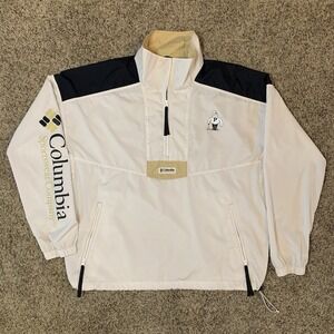 Purdue Boilermakers Jacket Mens L White Columbia 1/2 Zip Pullover Windbreaker